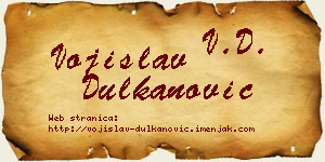 Vojislav Dulkanović vizit kartica